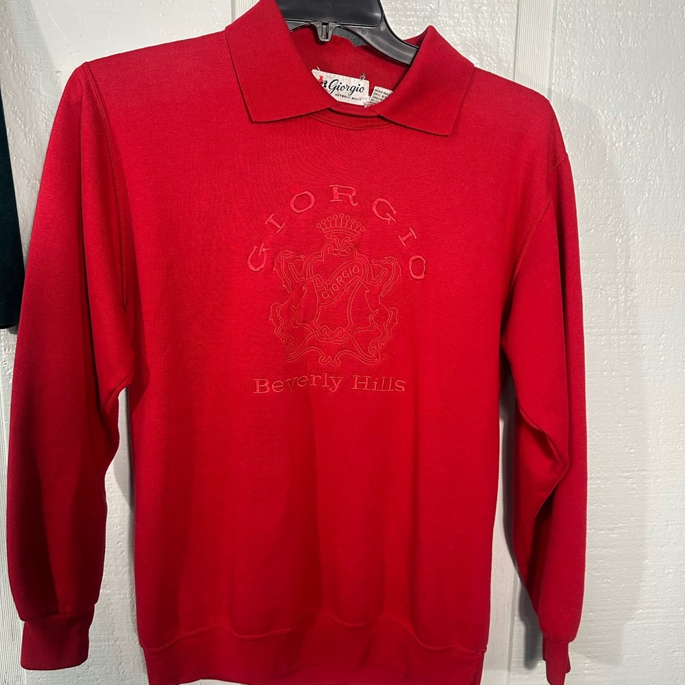 Giorgio Beverly Hills Vintage Red Sweatshirt No Size EUC - Picture 2 of 7
